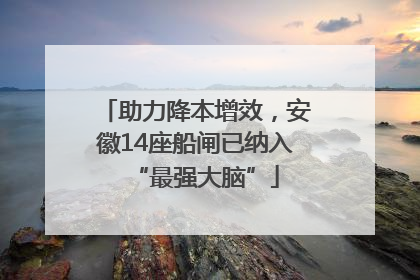 助力降本增效，安徽14座船闸已纳入“最强大脑”