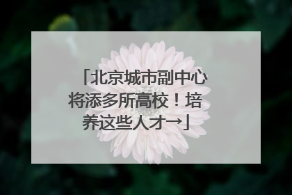 北京城市副中心将添多所高校！培养这些人才→