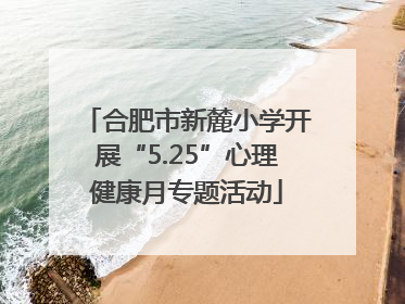 合肥市新麓小学开展“5.25”心理健康月专题活动