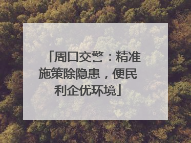 周口交警：精准施策除隐患，便民利企优环境