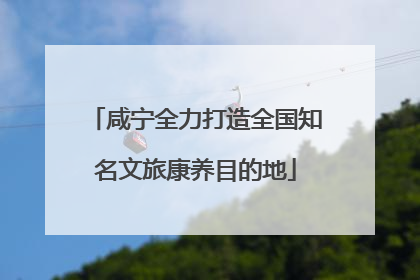 咸宁全力打造全国知名文旅康养目的地