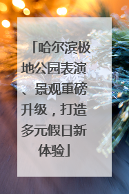 哈尔滨极地公园表演、景观重磅升级，打造多元假日新体验