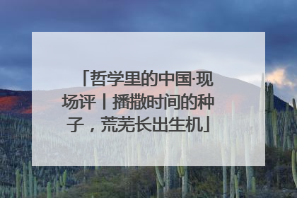 哲学里的中国·现场评丨播撒时间的种子，荒芜长出生机