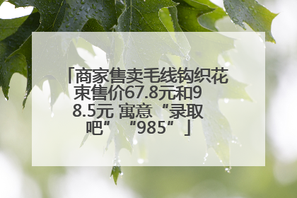 商家售卖毛线钩织花束售价67.8元和98.5元 寓意“录取吧”“985”