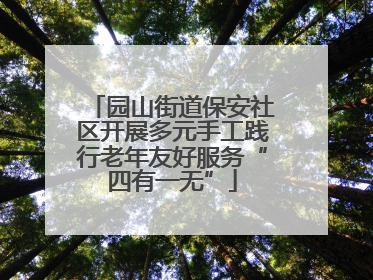 园山街道保安社区开展多元手工践行老年友好服务“四有一无”