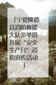 宁夏隆德县消防救援大队多举措开展“安全生产月”消防宣传活动