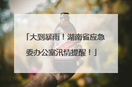 大到暴雨！湖南省应急委办公室汛情提醒！