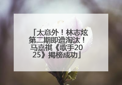 太意外！林志炫第二期即遭淘汰！马嘉祺《歌手2025》揭榜成功