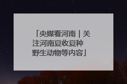 央媒看河南｜关注河南夏收夏种 野生动物等内容