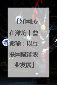 好网民·在潍坊｜曹紫瑜：以互联网赋能农业发展