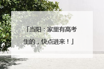 当阳：家里有高考生的，快点进来！