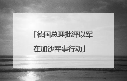 德国总理批评以军在加沙军事行动