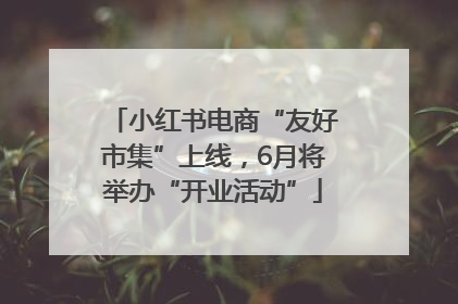小红书电商“友好市集”上线，6月将举办“开业活动”