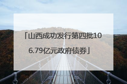 山西成功发行第四批106.79亿元政府债券