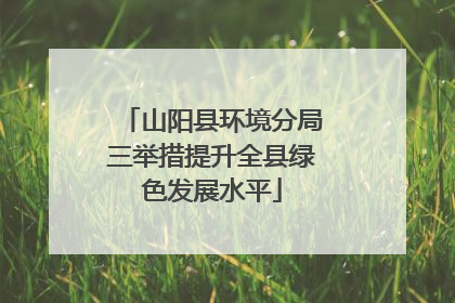 山阳县环境分局三举措提升全县绿色发展水平