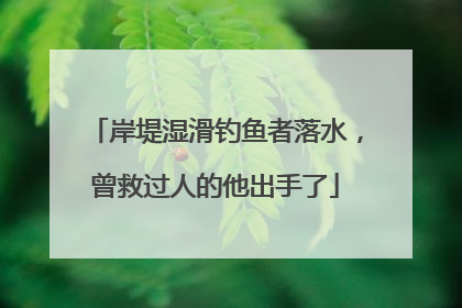 岸堤湿滑钓鱼者落水，曾救过人的他出手了