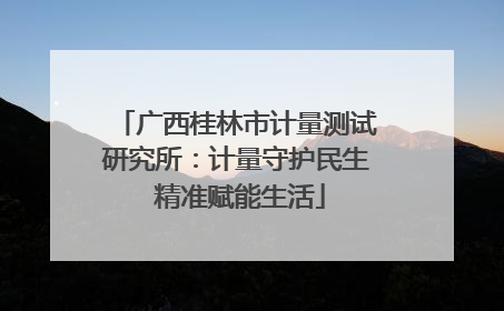 广西桂林市计量测试研究所：计量守护民生 精准赋能生活