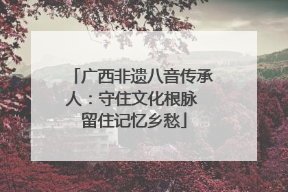 广西非遗八音传承人：守住文化根脉 留住记忆乡愁