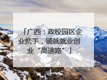 广西：政校园区企业携手，铺就就业创业“高速路”