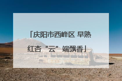 庆阳市西峰区 早熟红杏“云”端飘香