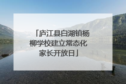 庐江县白湖镇杨柳学校建立常态化家长开放日