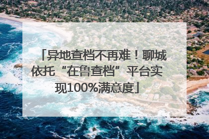 异地查档不再难！聊城依托“在鲁查档”平台实现100%满意度