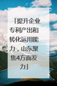 提升企业专利产出和转化运用能力，山东聚焦4方面发力