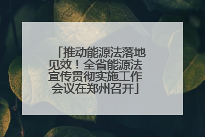 推动能源法落地见效！全省能源法宣传贯彻实施工作会议在郑州召开