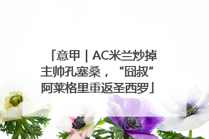 意甲｜AC米兰炒掉主帅孔塞桑，“囧叔”阿莱格里重返圣西罗