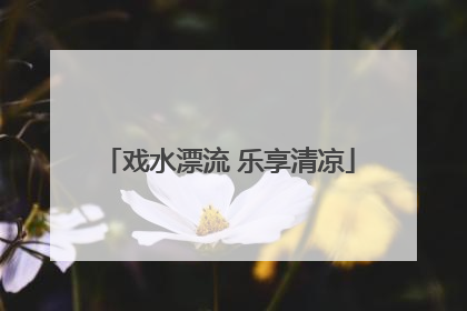 戏水漂流 乐享清凉