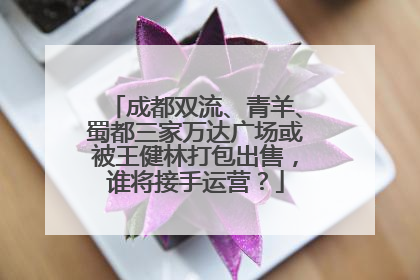 成都双流、青羊、蜀都三家万达广场或被王健林打包出售，谁将接手运营？