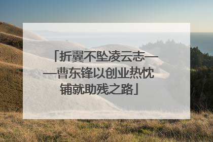 折翼不坠凌云志——曹东锋以创业热忱铺就助残之路