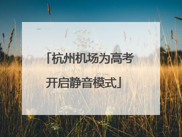 杭州机场为高考开启静音模式