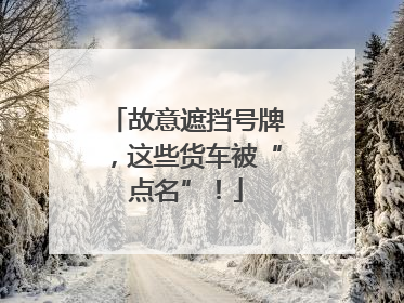 故意遮挡号牌，这些货车被“点名”！