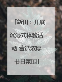 新田：开展沉浸式体验活动 营造浓厚节日氛围