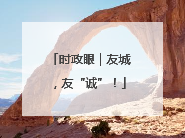 时政眼｜友城，友“诚”！