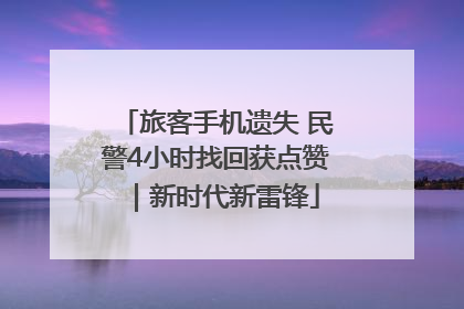 旅客手机遗失 民警4小时找回获点赞｜新时代新雷锋