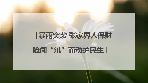 暴雨突袭 张家界人保财险闻“汛”而动护民生