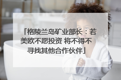格陵兰岛矿业部长：若美欧不愿投资 将不得不寻找其他合作伙伴