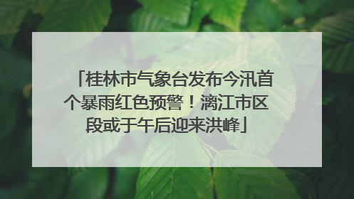 桂林市气象台发布今汛首个暴雨红色预警！漓江市区段或于午后迎来洪峰