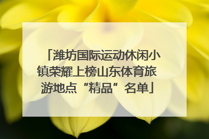 潍坊国际运动休闲小镇荣耀上榜山东体育旅游地点“精品”名单