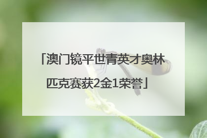 澳门镜平世青英才奥林匹克赛获2金1荣誉