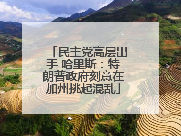民主党高层出手 哈里斯：特朗普政府刻意在加州挑起混乱