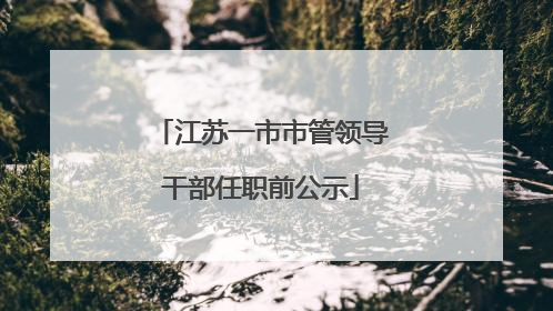 江苏一市市管领导干部任职前公示