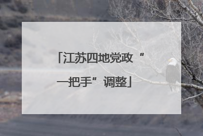 江苏四地党政“一把手”调整