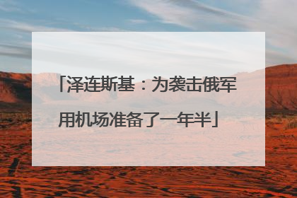 泽连斯基：为袭击俄军用机场准备了一年半