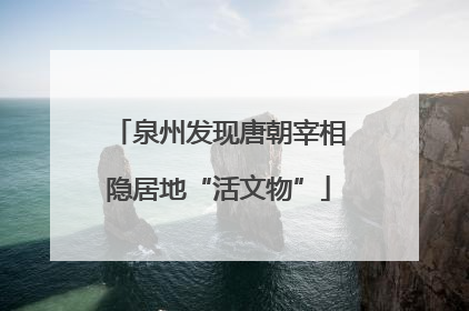 泉州发现唐朝宰相隐居地“活文物”