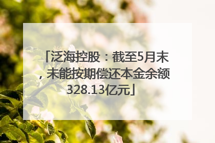 泛海控股：截至5月末，未能按期偿还本金余额328.13亿元