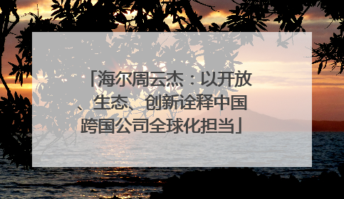海尔周云杰：以开放、生态、创新诠释中国跨国公司全球化担当