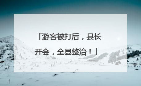 游客被打后，县长开会，全县整治！